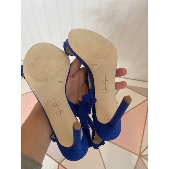 Jessica Simpson Blue Ruffle Heels - Picture 6 of 6